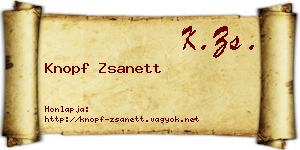 Knopf Zsanett névjegykártya